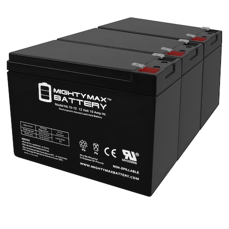 Mighty Max Battery Sealed Lead Acid Battery, 12 V, 10 AH, F2 Terminal, SLA, AGM Chemistry ML10-12MP336113498